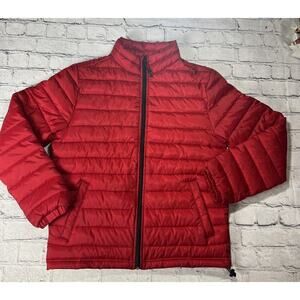 Men's Aeropostale Remixed Down Red Puffer Jacket Size Small No Hood‎